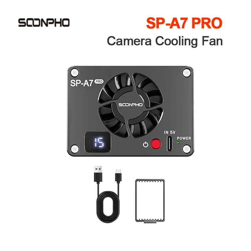 SOONPHO SP-A7 PRO Camera Cooling Fan Cooler For Sony Canon FUJIFILM Camera ZVE1 A7M4 A6700 A7C2 R8 R7 R6 90D XT4 Ultra-Silence