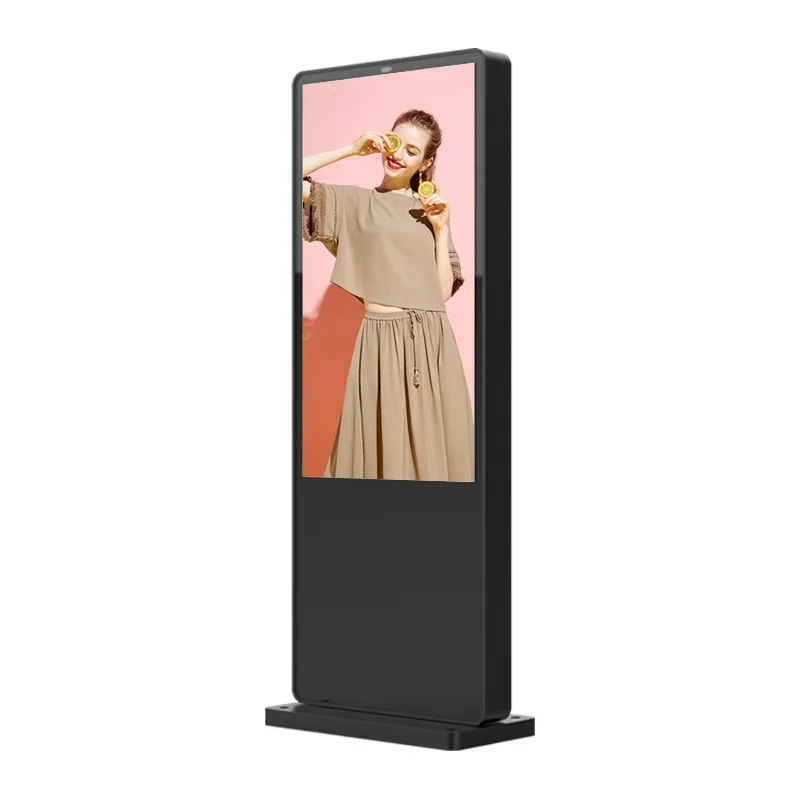 High-Brightness Rainproof Waterproof Outdoor Vertical LCD Advertising Screen Floor-Standing Digital Ad SDK Function IP65 Rated