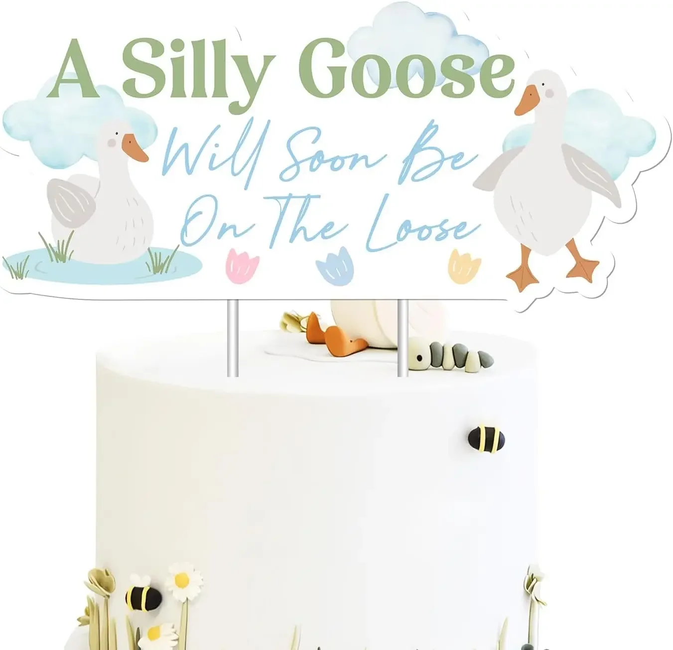 

Silly Goose Baby Shower украшения Silly Goose Will Soon Be on The Loose Cake Topper украшения для торта с сельскохозяйственными животными