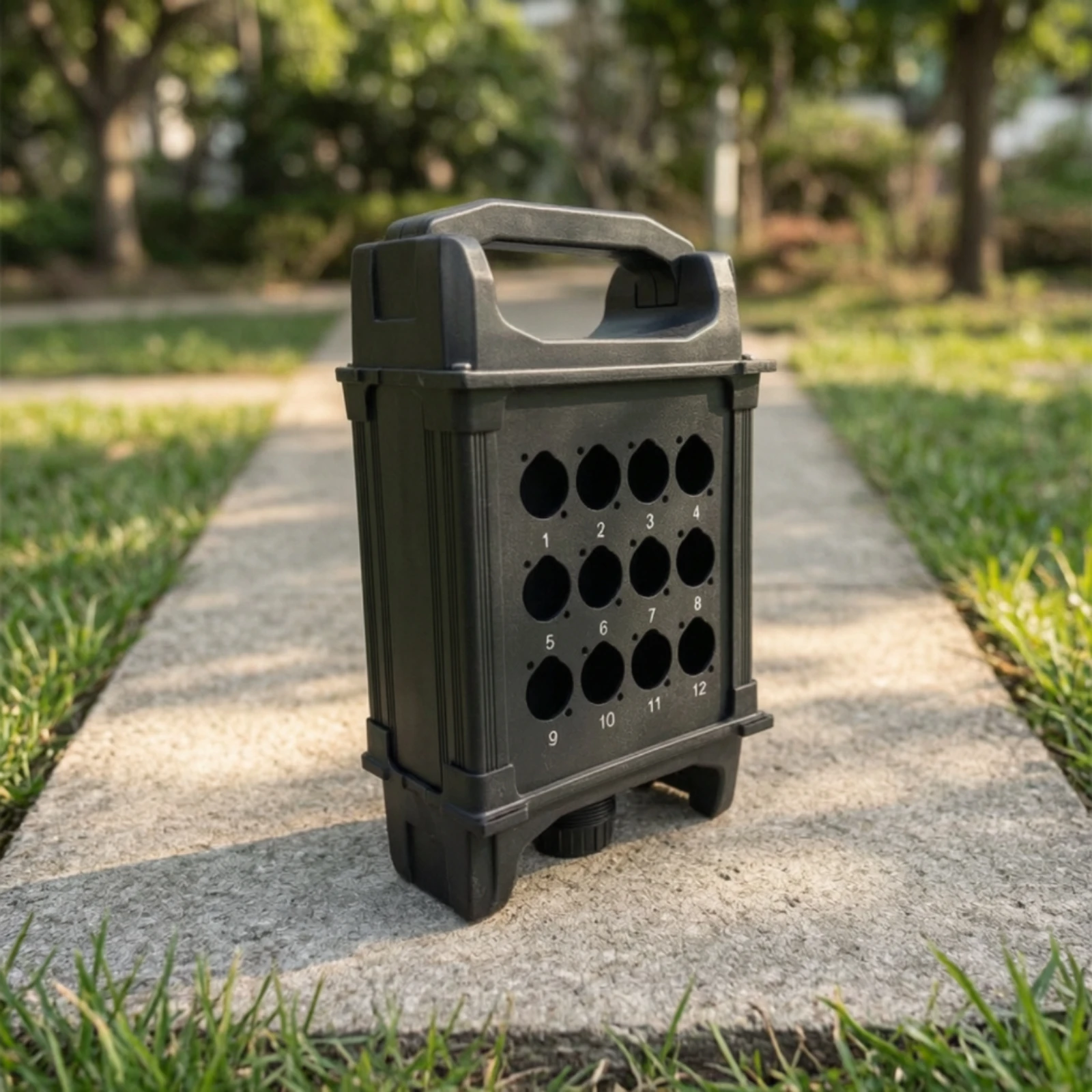 Portable Stage Audio Junction Box Rigid 12-Port Audio Stage Box Numbered for Sound Engineers, Live Performances, Rehearsals