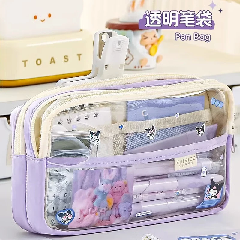 

Large-Capacity Cinnamoroll Pencil Case Stationery Beauty Cartoon Pen Bag Portable Storage Bag Back To School Student Supplies