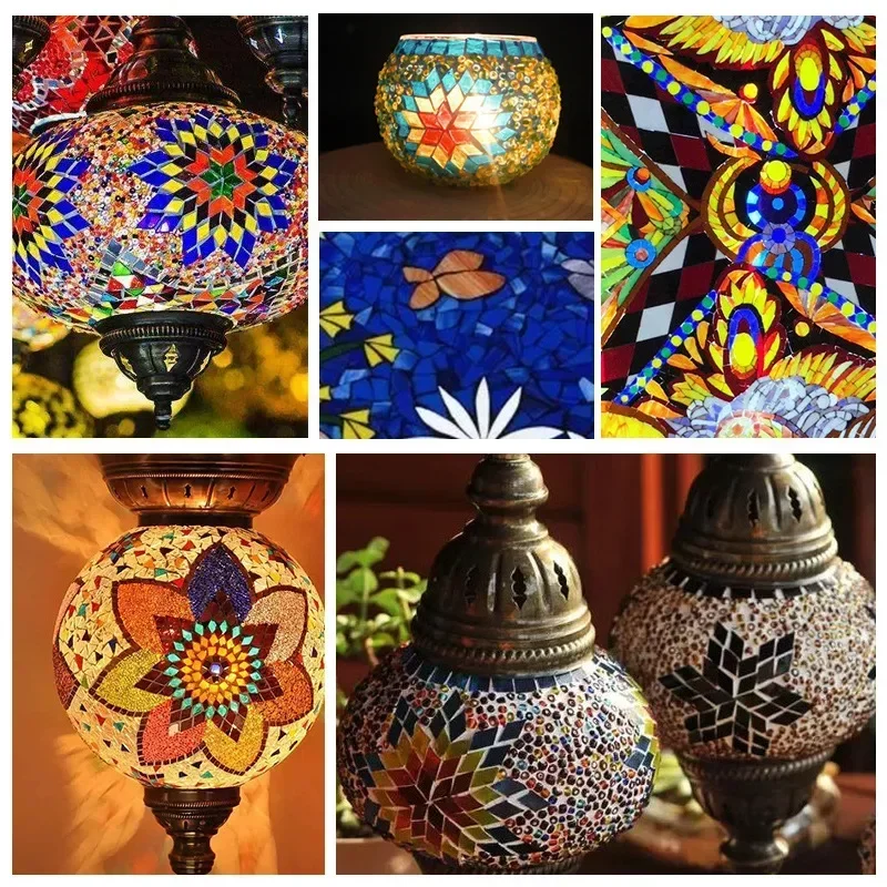 200g Diamond Shape Mosaic Tiles Multi Color Mosaic Piece DIY Mosaic Making Stones for Craft Hobby Arts Home Wall Decoration