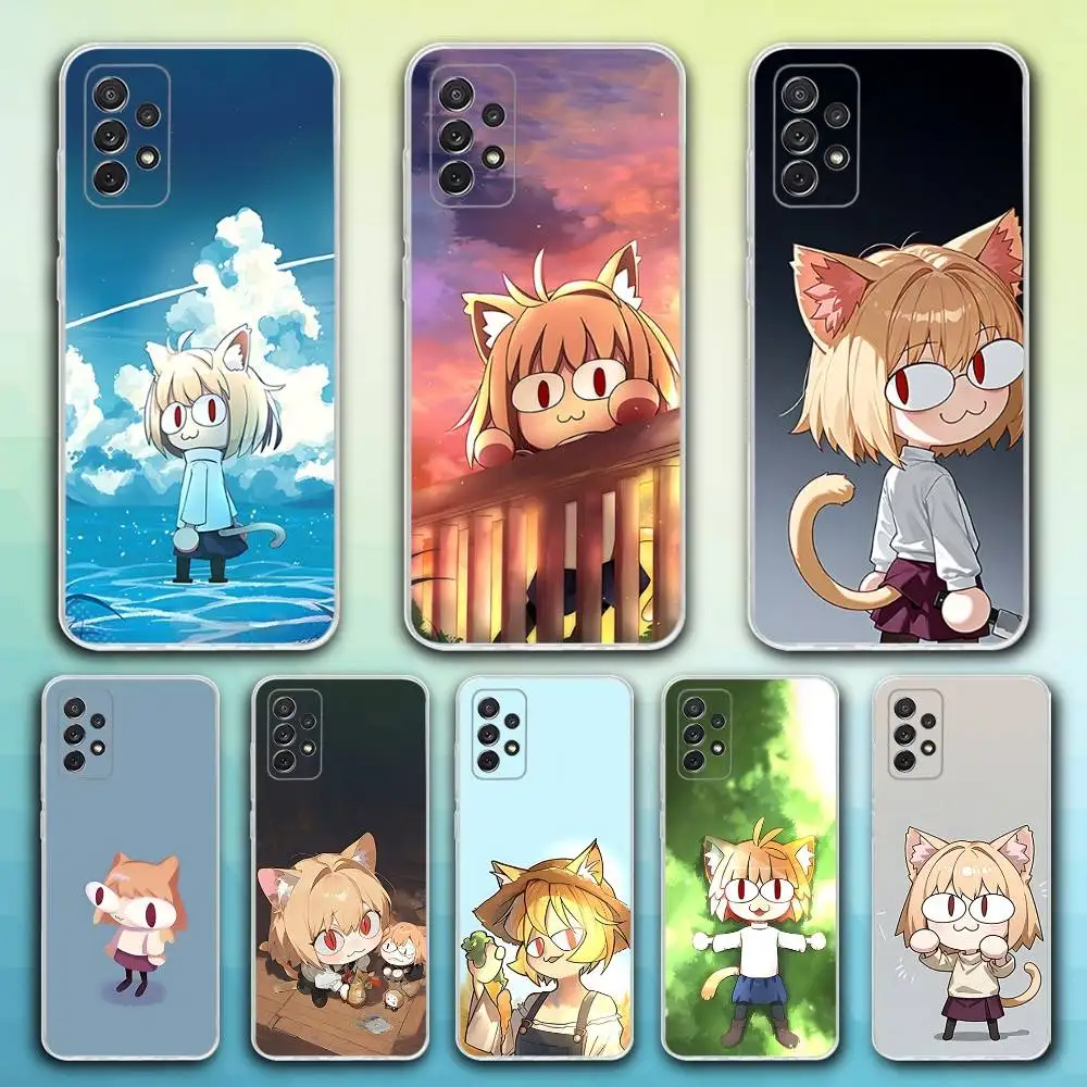 

Cute N-Neco-Arc Phone Case For Samsung S30,23,21,22,20, FE lite,S10,9,8,7 PIus Note20ultra Soft Transparent