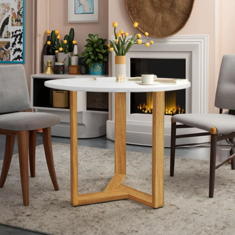 custom.High-Grade Simple Modern Design White Solid Wooden Dining Table New Contemporary Style Hotel Entry Dining Room Furnit