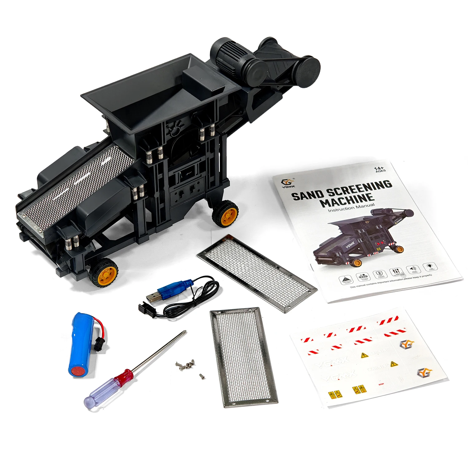 YG180 Sand Screening Machine 1/50 Scale Electric Sand Screening Machine Simulation Engineering Machinery Model Toy Gift