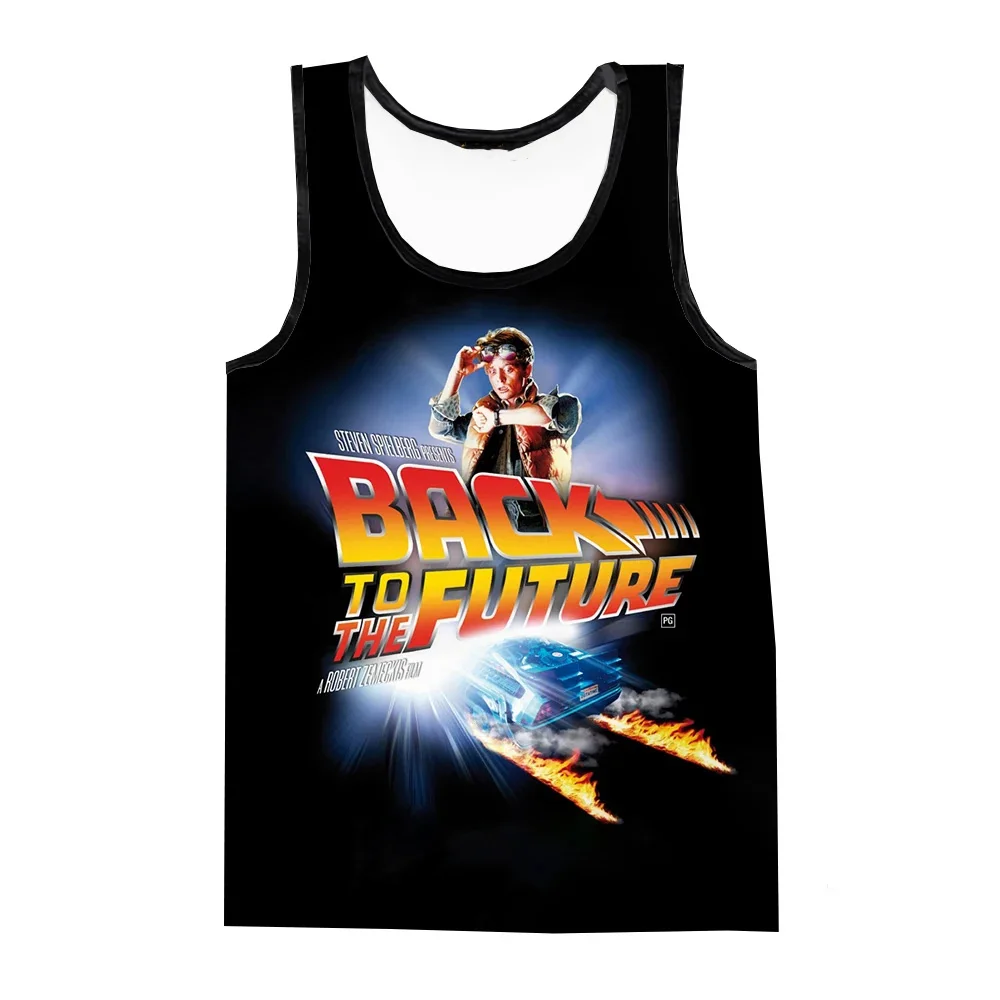 Back to the Future 3D Print Tank Tops Men's Harajuku Streetwear Oversized Fitness Bodybuilding Vest Sleeveless Tops Men Clothing