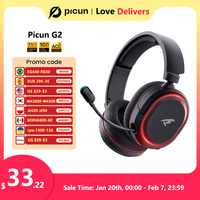 Picun G2 2.4G Wireless Gaming Headset Bluetooth Headphones 5ms Low Latency 7.1 Surround ENC Mic For PC PS4 PS5 Phone Switch