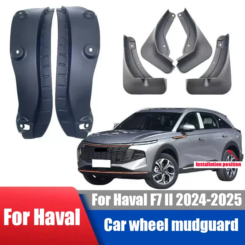 

Для Haval F7 II 2024 2025 автомобильное колесо брызговик накладки заднего колеса брызговик пластиковый материал
