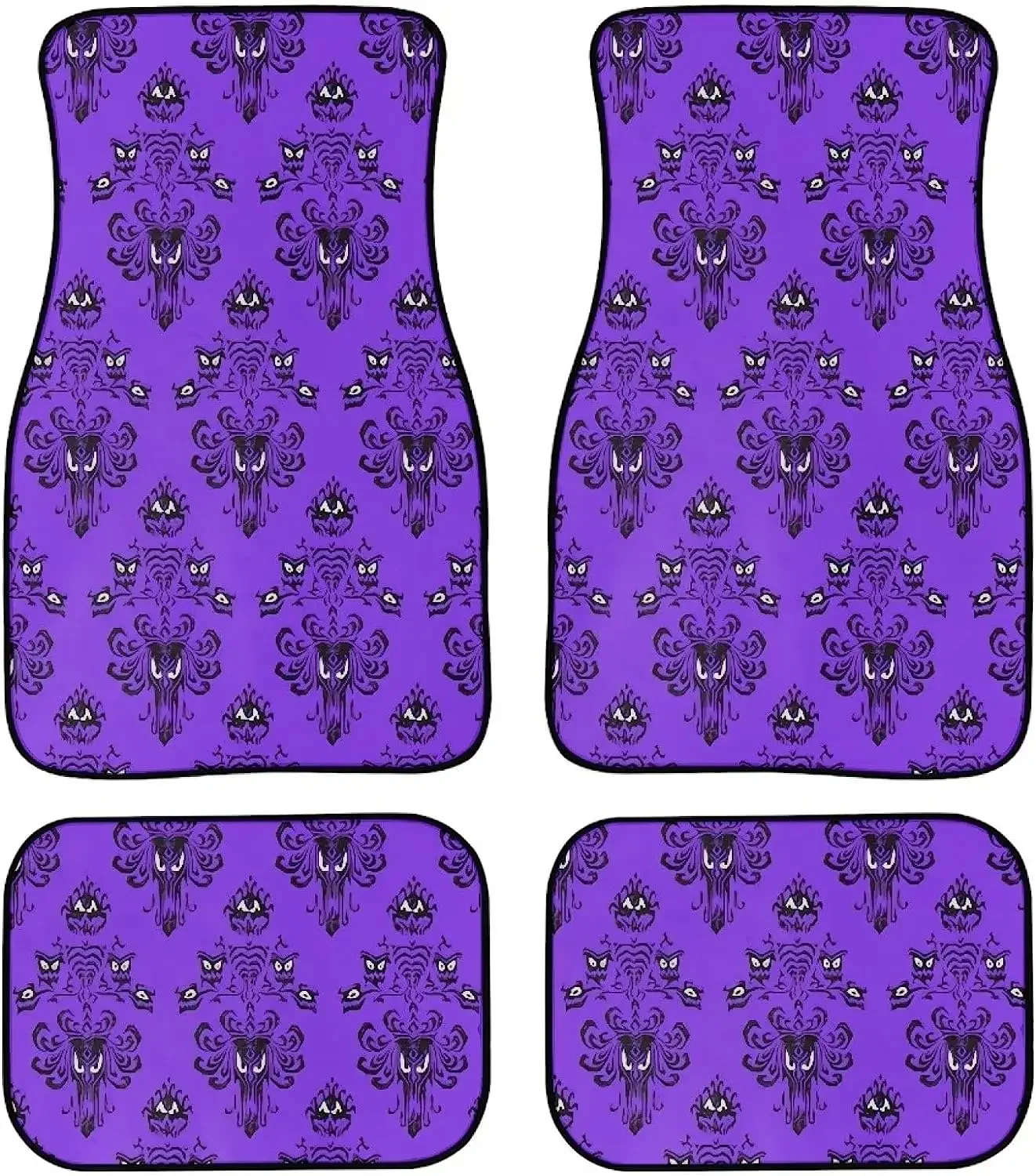 Haunted Mansion Halloween Front Rear Car Floor Mats for Cars Anti-Slip Cushion Automoetive Accessories  4 pcs Set Car Mats