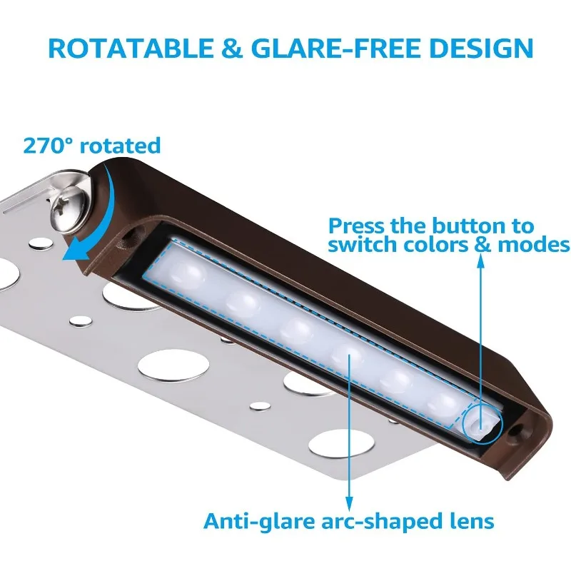 Éclairage LED HarddeleLighting, 7 pouces, 3W RGB, 12V-24V, AC/DC, paquet de 8, pour mur de soutènement, document proxy