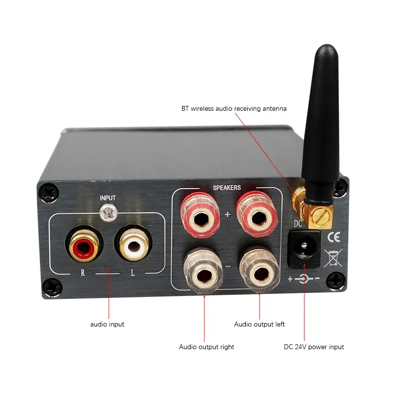 NEWBRZHIFI 2.0 Stereo Digital Power Amplifier Professional Home Audio Machine 100WX2 BT5.0 Aluminium Material