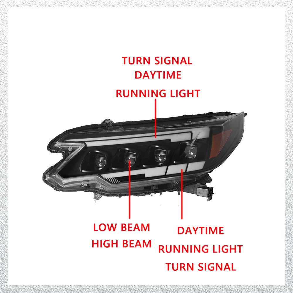 LED HeadLights for Honda CR-V CRV 15-16 new style full led DRL Car head lamp Assembly Signal Auto Accessories Modified Lamp