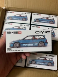 Kaido House & MINIGT 1:64 KHMG126 Civic EF Kaido Works V1 blue Collection of alloy figure car decoration gift