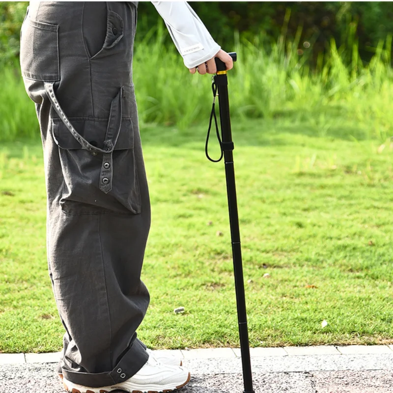 Bastones de trekking compactos y ajustables de 4 secciones: bastones de senderismo plegables y livianos con puntas de goma antideslizantes para palancas mejoradas