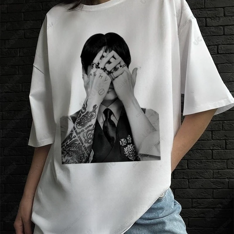 Camisetas Femininas Estampadas de Manga Curta K-pop Boy Band para o Concerto da Turnê Mundial 2026 - Presentes para Fãs, Moda Y2K, Tops Urbanos