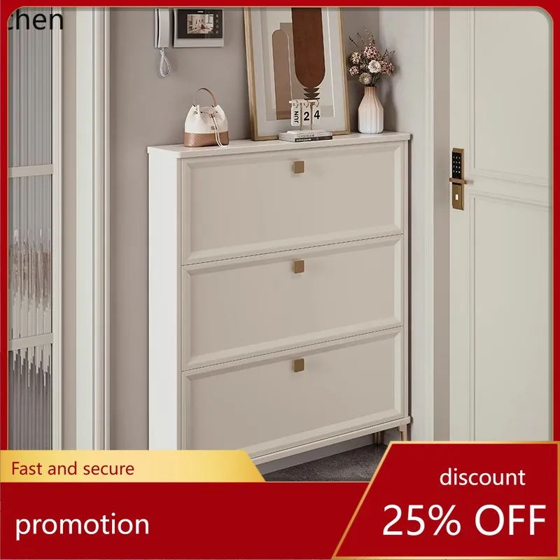 

ZML Shoe Cabinet for Home Entrance, Narrow Entryway Flip Bucket Cabinet, Integrated New Indoor Shoe Rack