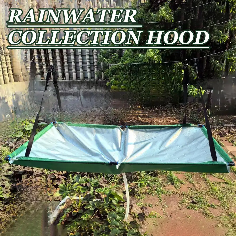 Recolector de Agua de Lluvia para Jardín, Tela Recolectora de Agua con Manguera, Filtro Recolector de Lluvia para Césped, Jardín, Patio Trasero, Balcón, Camping