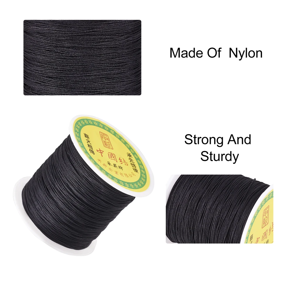 0.5mm 0.8mm Braided Nylon Cord Thread Beading String Rope Shamballa Macrame Thread for Jewelry Making DIY Bracelet Necklace