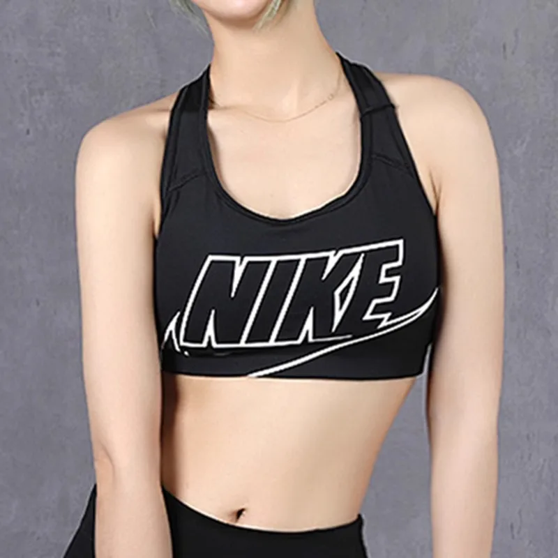 Original Nike Women\'s High Strength Shock-proof Running Bra Fashion Fitness Sports Vest Underwear 899371-091