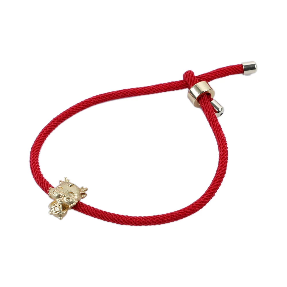 Kreatives Drachen-Charm-Armband, handgefertigt, rotes Seil, Schmuckzubehör, Loong, dekoratives Armband, modischer, einfacher Damenschmuck