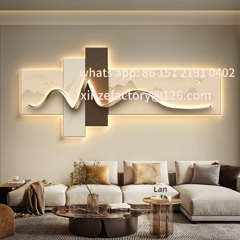 Customizable Light Luxury Wabi Sabi Style LED Decorative Painting Home Decoration Living Room Bedroom