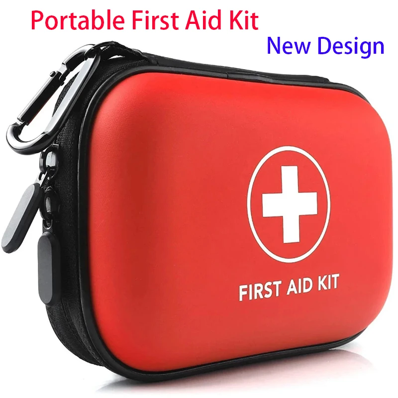 

Portable First Aid Kit in Hard Shell Case with Carabiner Clip & Compact Emergency Medical Bag for Home, Outdoor, Travel, Cam;'&*