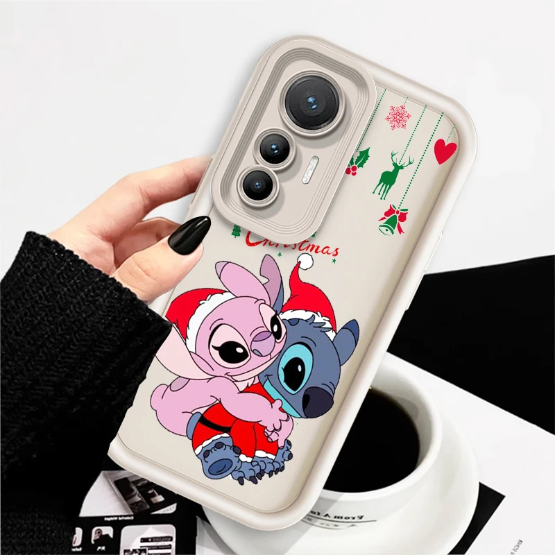 Disney Stitch Christmas Eye Ladder For Xiaomi MI 14 12T 11 Lite Poco M3 X5 X4 F5 F4 F3 F2 GT Pro 5G Funda Phone Case