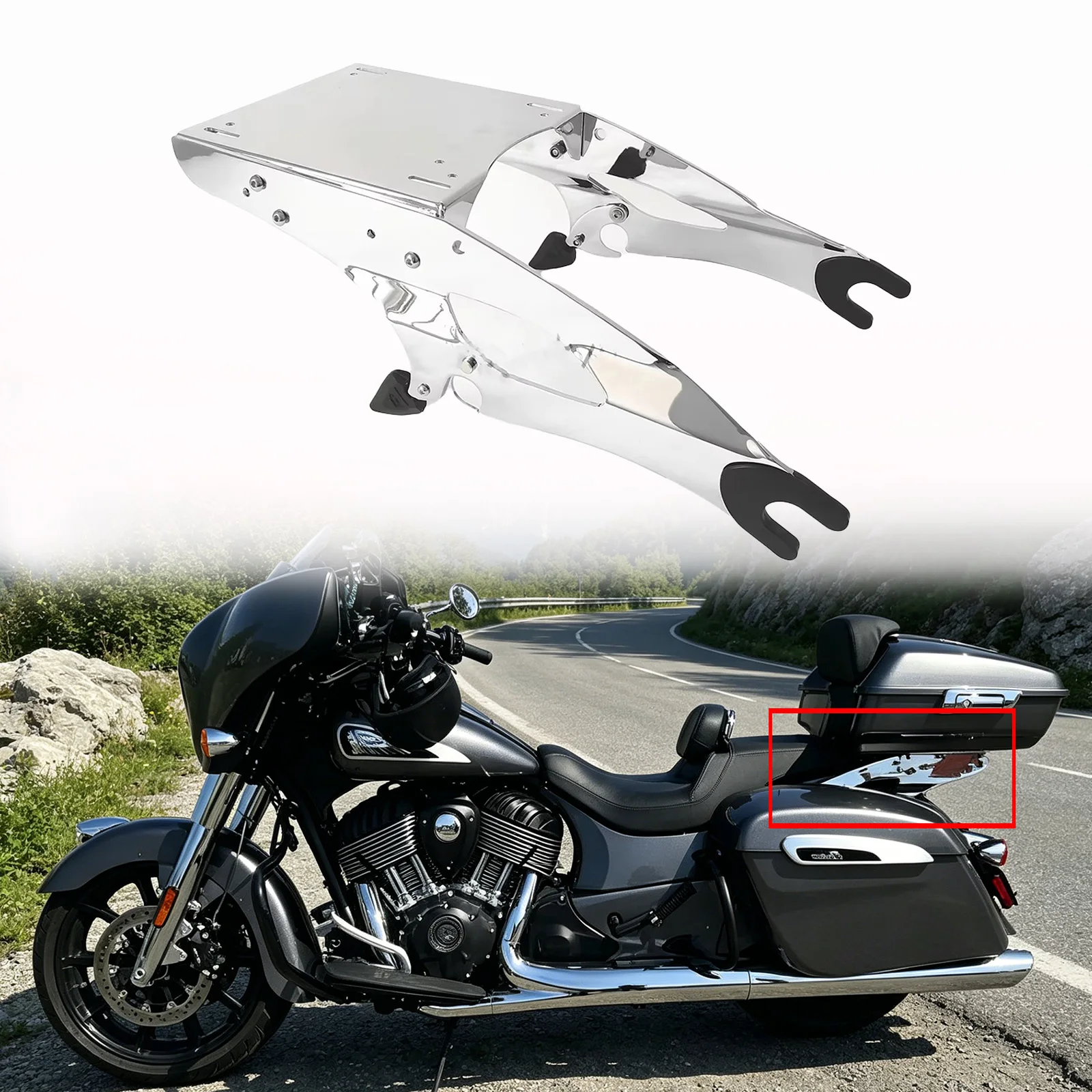 For Indian Chieftain Challenger Roadmaster Springfield 14-25 Motorcycle Tour Pack Pak Trunk Mount Detachable Rear Luggage Rack