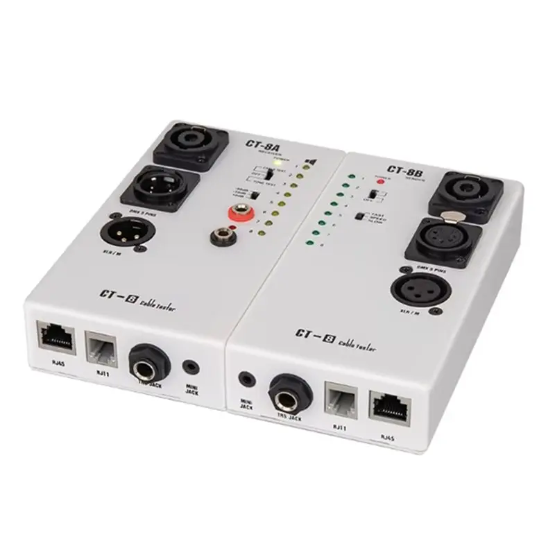 AT82-CT-8 Intelligent Cable Tester Multifunctional Audio Cable Tester, For XLR TRS TS RCA MIDI Speakon USB Cables Continuity Tes