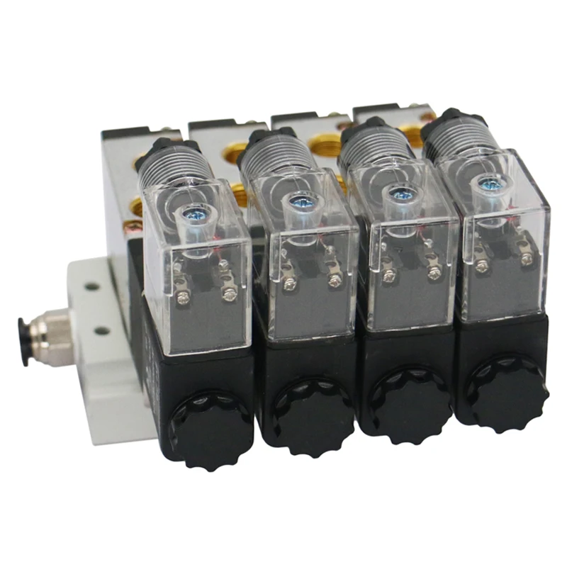 Airtac Type 4V210-08 DC24V 5 Way 2 Position Pneumatic Solenoid Valve / Directional Control Valve Assembled on Manifold Valve
