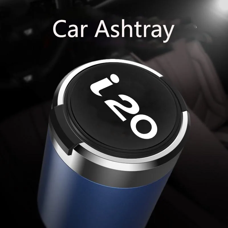 Car cigarette ashtray cup with lid with LED light portable detachable suitable for Hyundai I20 I30 car interior accessories