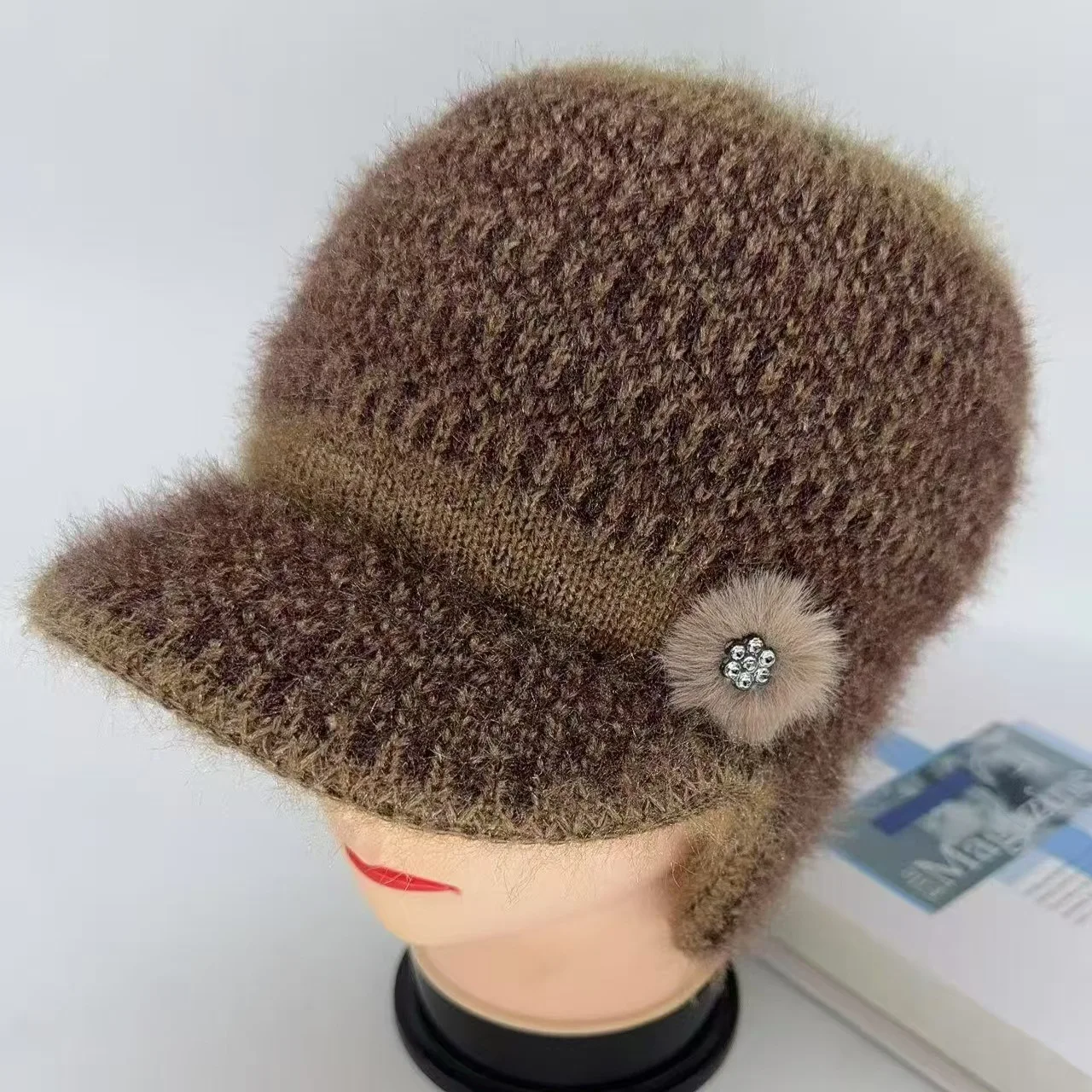 

Кепка на голову Hugger Toque, чулки, часы для пожилых женщин, теплая шапка для пожилых женщин, бабушки, флисовая вязаная шерстяная шапка с утиным языком 2M46