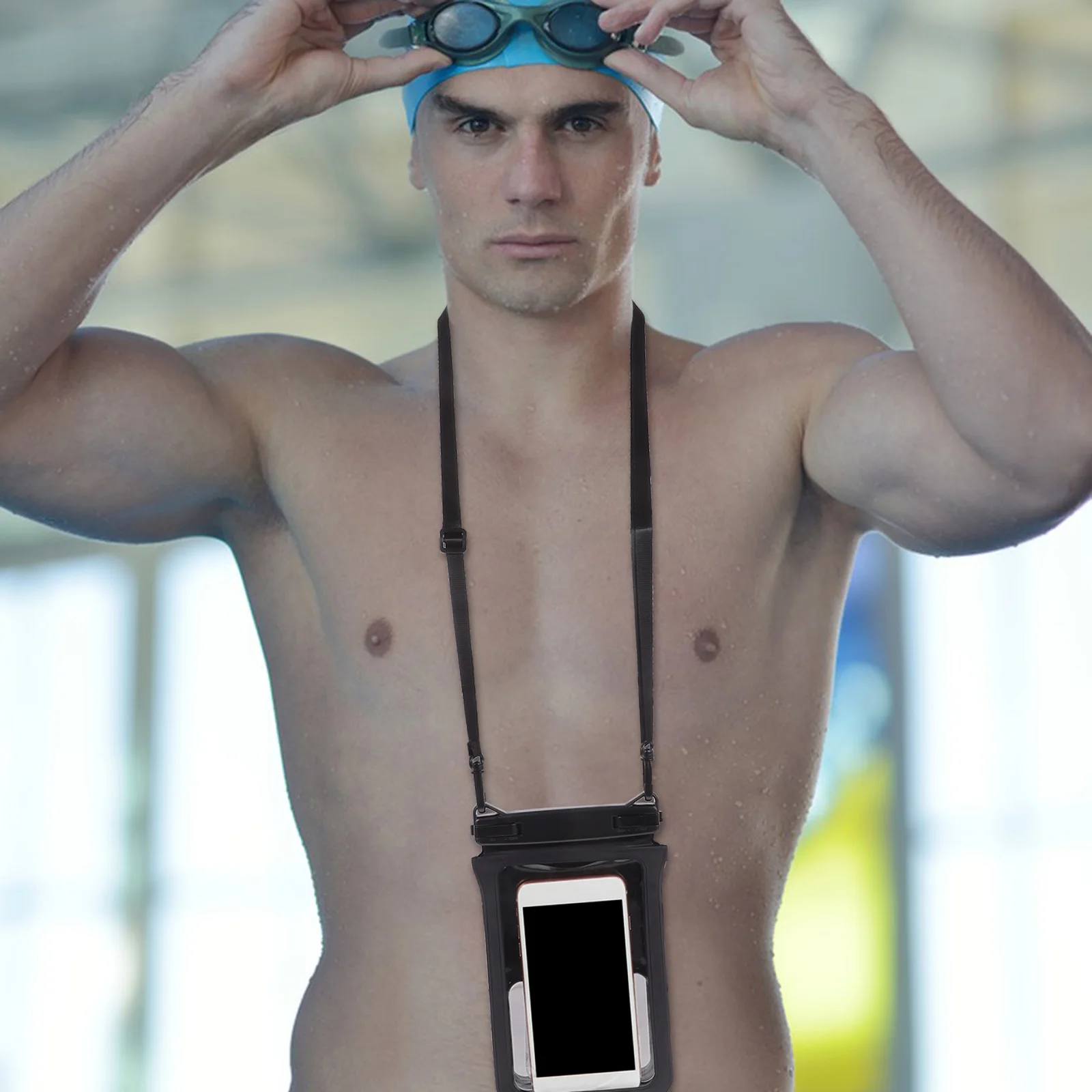 

Universal Waterproof Phone Pouch Thick Lanyard Sealing Slot Fully Transparent Portable For Swimming Diving Surfing Beach Outdoor