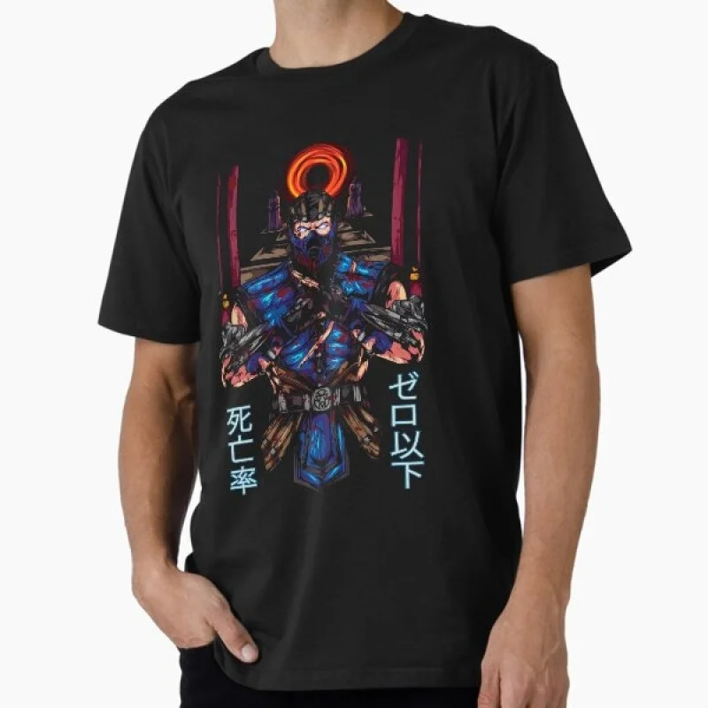

Vintage 90's Mortal Kombat sub zero Gift tee for gamer 100% cotton printed Men's Short Sleeve Graphic T-Shirt All size tops