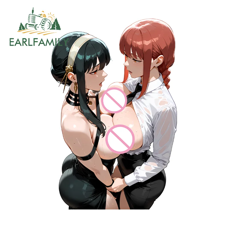 

EARLFAMILY Ecchi Makima и Yor Foeger автомобильная наклейка NSFW наклейки на зеркало заднего вида на лобовое стекло подходят для украшения аксессуаров