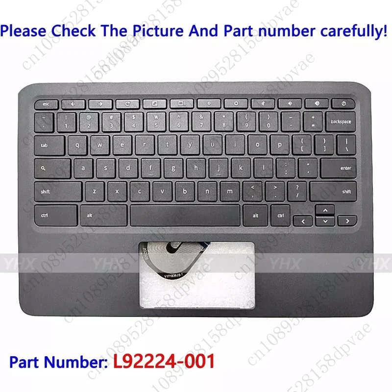 

GYX New For HP Chromebook 11A G6 EE Palmrest Keyboard Bezel Cover L92224-001.