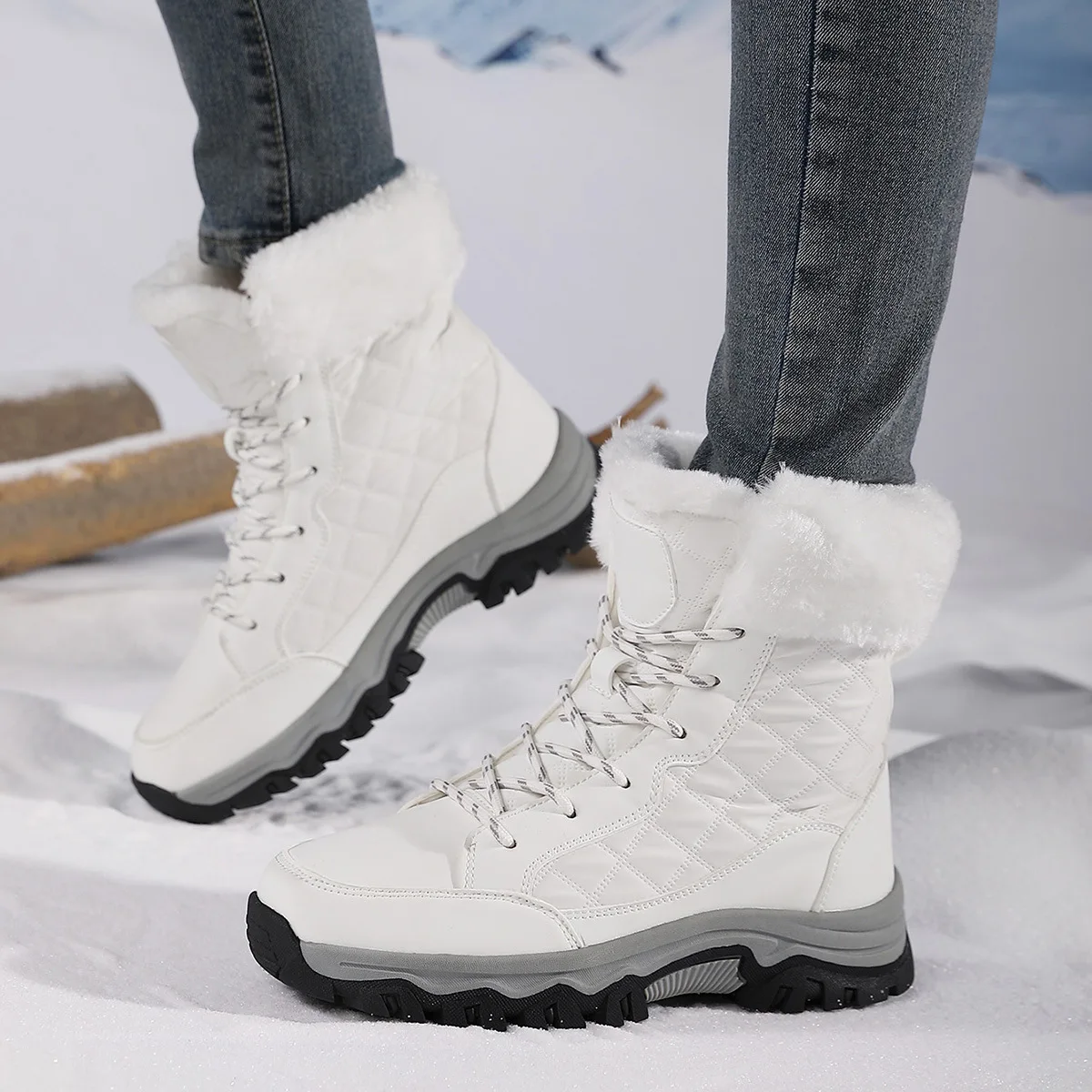 Stivali invernali da donna nuovi Stivali da neve da donna caldi in peluche Sneakers antiscivolo da esterno Stivali da donna impermeabili di alta qualità Botas Mujer