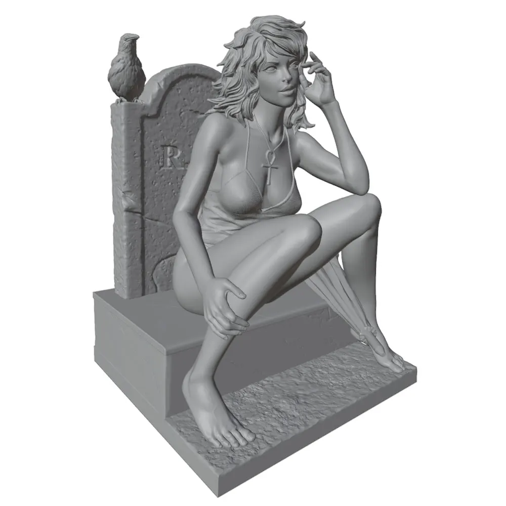 1/24 75mm Sexy Girl Resin Model Kits GK Miniature 3D Printed Gray Model Figurine DIY Doll Model Unassembled And Unpainted