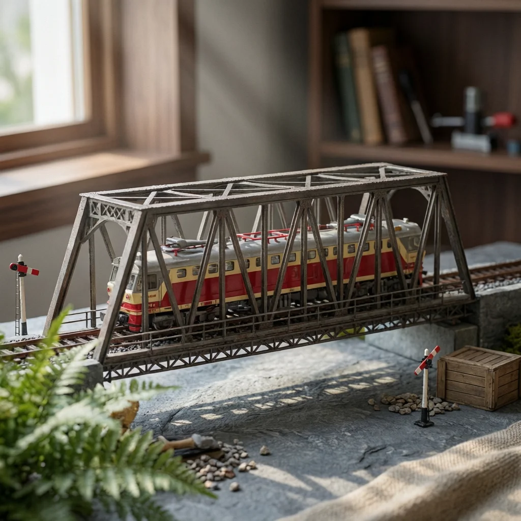

N Scale Railway Bridge Miniature Scene Prop Elevated Train Bridge Model Detailed Design