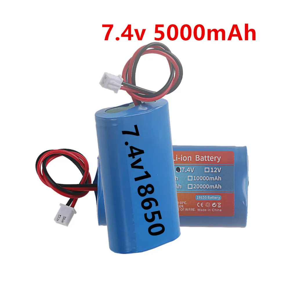 Lithium Battery 7.4V 18650 with XH2.54-2P Plug 3000mah 5000mAh Rechargeable battery For Fishing LED Light Bluetooth Speaker