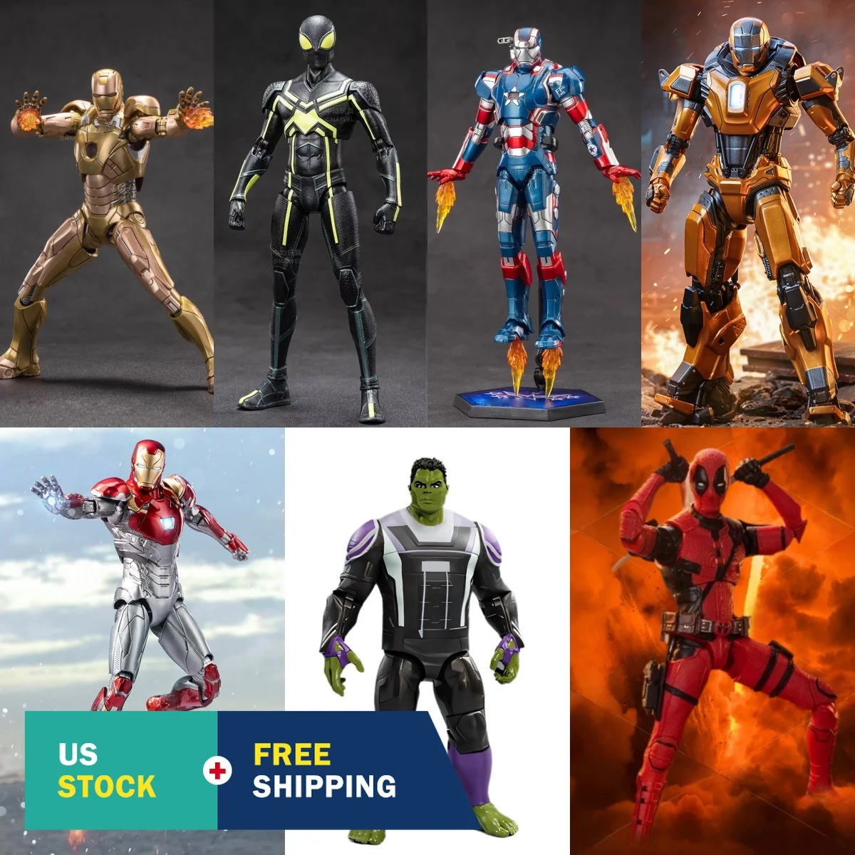 

HiPlay ZD Toys 1/10 Super War Era Spider Man 1917-07 Iron Man MK21 MK36 MK47 Hulk Dead Pool War Machine Patriot 1.0 Action Figure