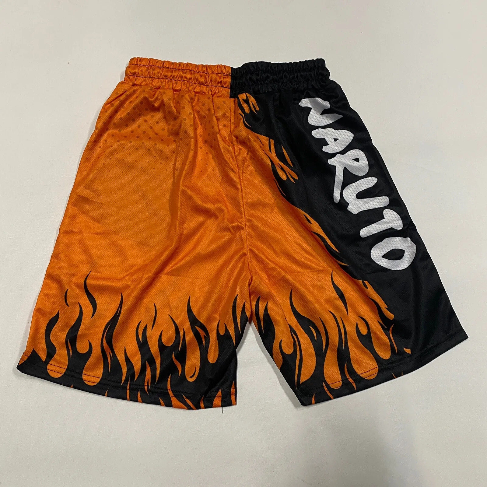 Naruto Uzumaki Fire Print Y2K Street Shorts Adult Kids Athletic Shorts Family Summer Breathable Quick-drying Loose Board Shorts