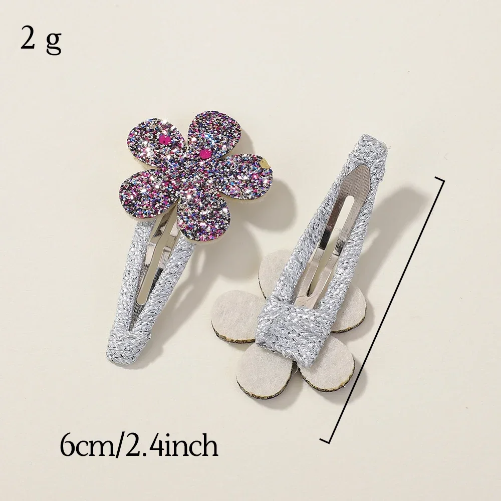 10Pcs Fashion New Glitter Flower Rabbit BB Handmade Hairpins For Cute Baby Girls Hair Clips Barrettes Headwear Hair Accessories