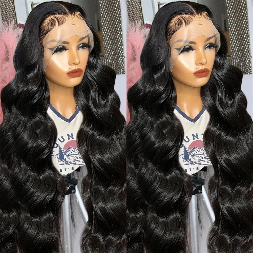 Body Wave Lace Frontal Wig 13X6 13X4 Transparent Lace Front Human Hair Wigs For Women PrePlucked Brazilian 360 Full Lace Wig 12A