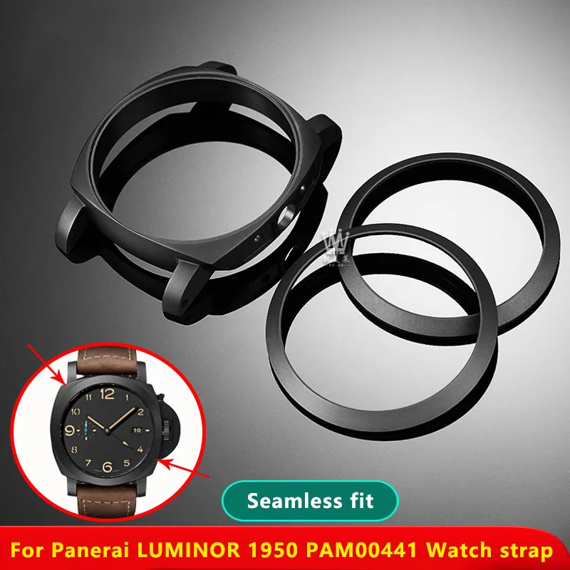 For Panerai LUMINOR 1950 PAM00441 PAM00312 PAM00359 Watch 44mm Ceramic watch case dial matte black case parts Replacement parts