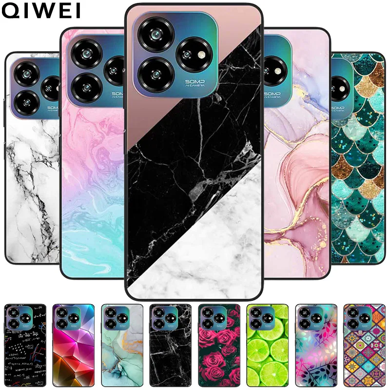 For ZTE Axon 60 Lite Case Protective TPU Silicone Soft Bumpers for Axon60 Lite Phone Cover Fashion Marble Painted Shells Coques