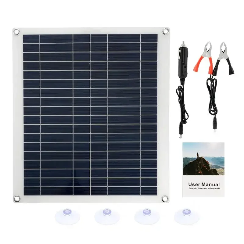 12V/24V Solar Panel System 18V 50W Solar Panel Battery Charge Controller 800W/1000W Solar Inverter Kit Complete Power Generation