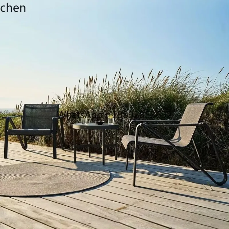 DSAOutdoor Leisure Single Chair Courtyard Villa Rainproof Sun Terrace Sunroom  Leisure Chair Coffee Table Homestay Creative