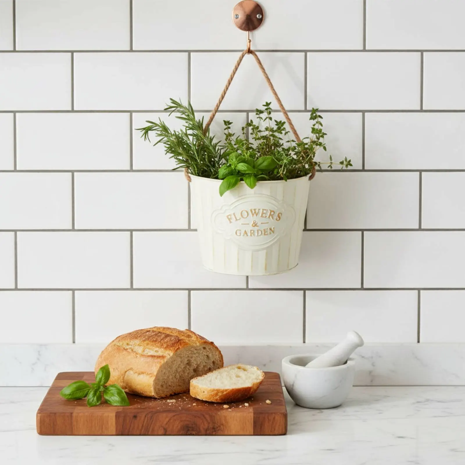 Vintage Wall Planter Pastoral Design Wall Mounted Metal Flower Pot Metal Half Round Planter Long-Lasting House Decoration