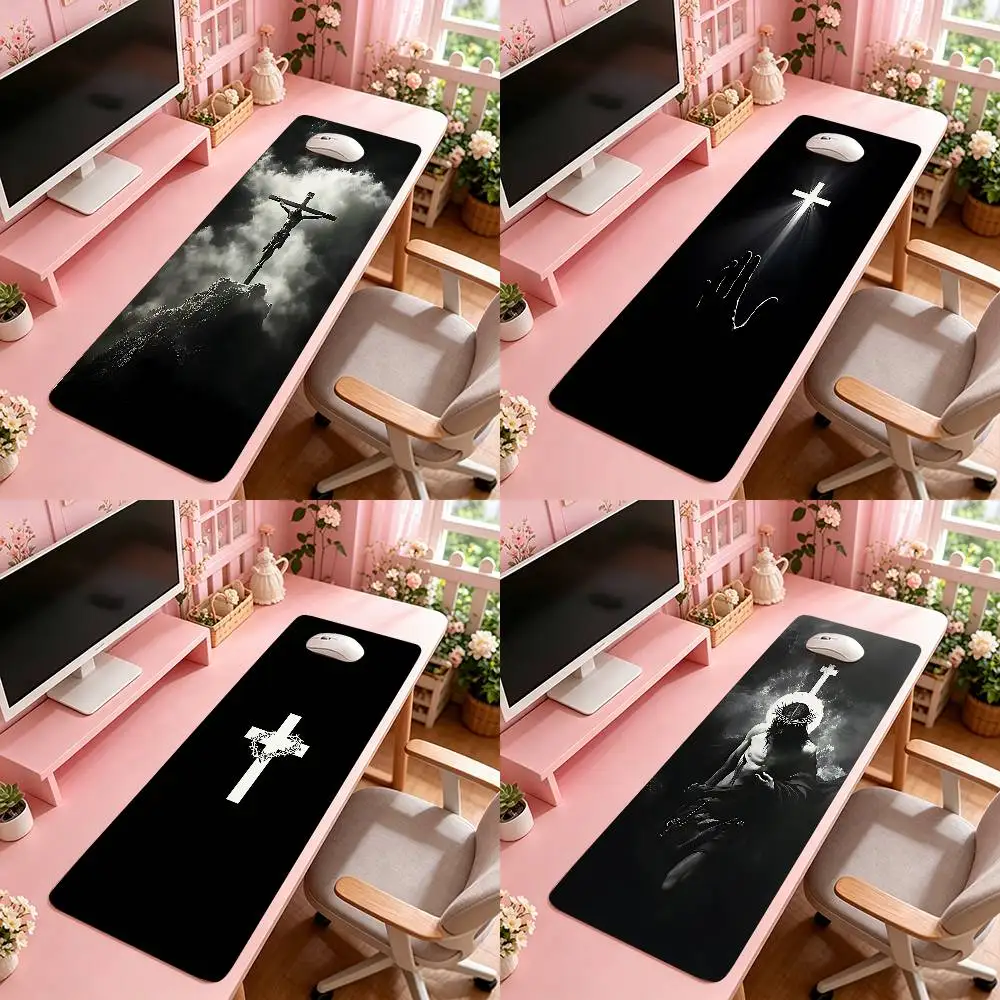 Orthodox Cross Mouse Pad Computer Mat Deskpad Laptop Keyboard Mat Office Large Landscape Mousepad